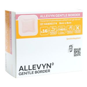 Allevyn gentle border 8x8cm x16